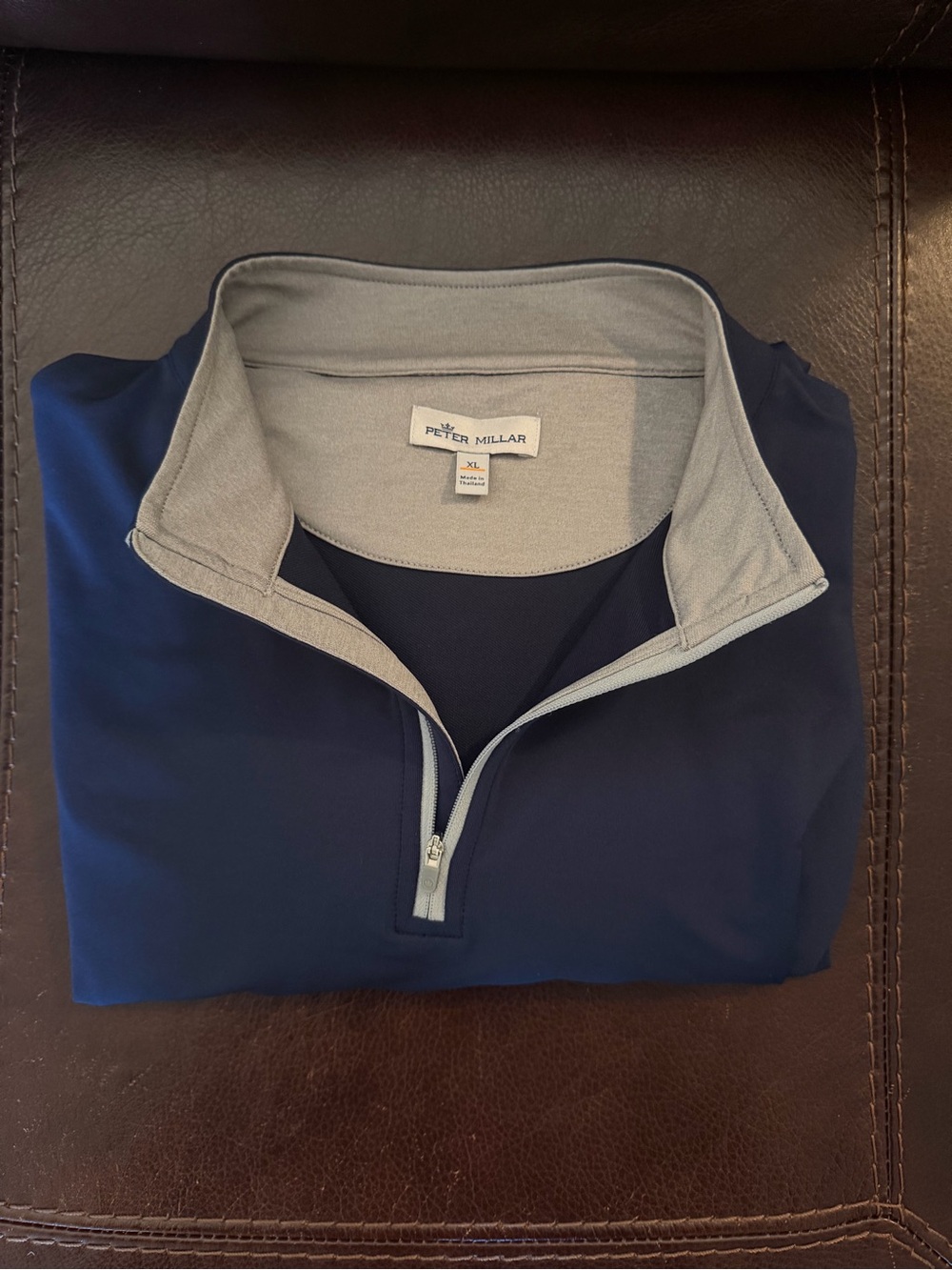 Peter Millar Perth Performance 1/4 Zip Pullover, Navy Blue, Men’s Size XL